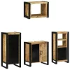 Fürdőszoba bútor szett polcokkal 4 pcs Barna Tömör Mangófát