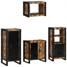   Fürdőszoba bútor szett 4 pcs Szilárd újrahasznosított fa