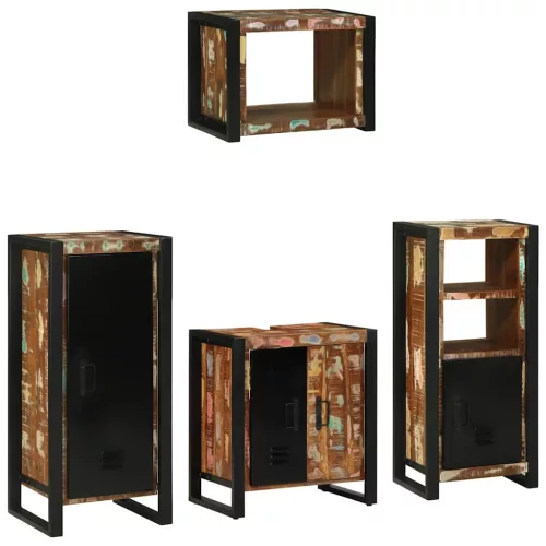 Fürdőszoba bútor szett 4 pcs Szilárd újrahasznosított fa