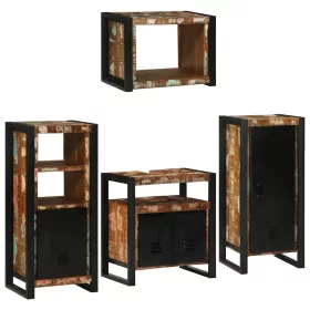   Fürdőszoba bútor szett 4 pcs Szilárd újrahasznosított fa