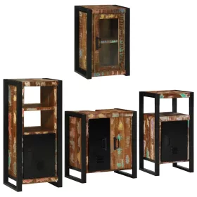   Fürdőszoba bútor szett 4 pcs Szilárd újrahasznosított fa