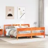 Viaszbarna tömör fenyőfa ágy matrac nélkül 200 x 200 cm