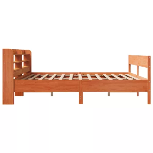 Viaszbarna tömör fenyőfa ágy matrac nélkül 200 x 200 cm