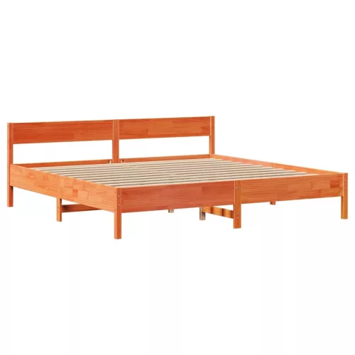 Viaszbarna tömör fenyőfa ágy matrac nélkül 200 x 200 cm