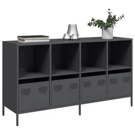   Antracit hidegen hengerelt acél tálalószekrény 135x39x73,5 cm