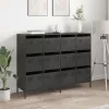 Fekete hidegen hengerelt acél tálalószekrény 135x39x103,5 cm