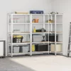 5 rétegű tárolópolcok 3 db ezüst acél és mérnöki fa
