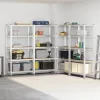 5 rétegű tárolópolcok 4 db ezüst acél és mérnöki fa