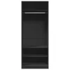 Fekete szerelt fa ruhásszekrény 80 x 50 x 200 cm