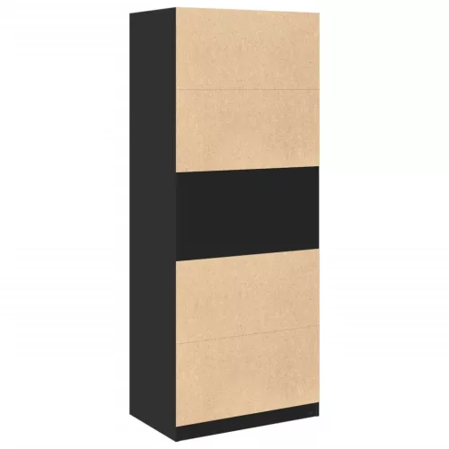 Fekete szerelt fa ruhásszekrény 80 x 50 x 200 cm
