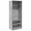 Betonszürke szerelt fa ruhásszekrény 80 x 50 x 200 cm