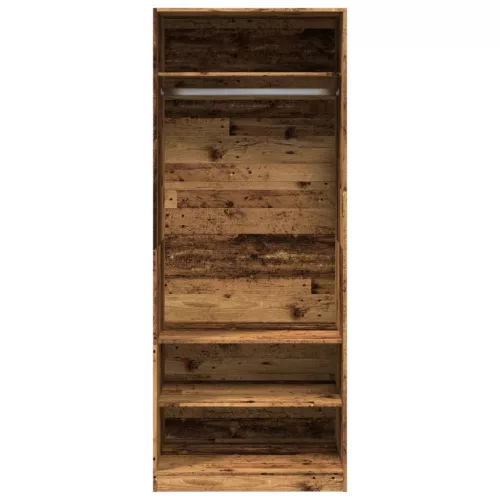 Antik fa színű szerelt fa ruhásszekrény 80 x 50 x 200 cm