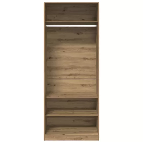 Kézműves tölgy színű szerelt fa ruhásszekrény 80 x 50 x 200 cm