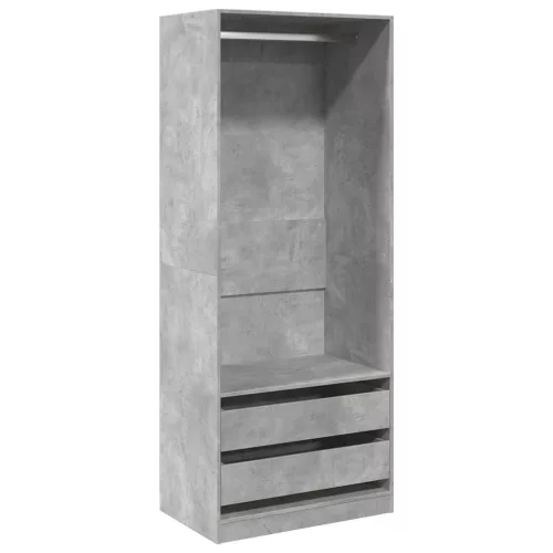 Betonszürke szerelt fa ruhásszekrény 80 x 50 x 200 cm