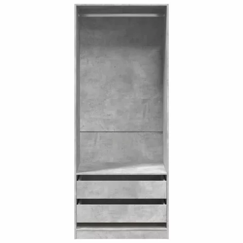 Betonszürke szerelt fa ruhásszekrény 80 x 50 x 200 cm