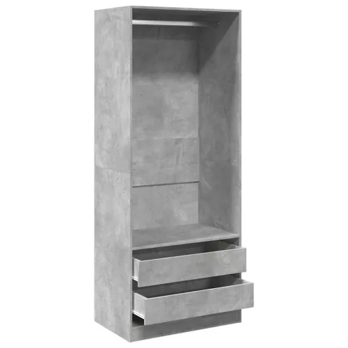 Betonszürke szerelt fa ruhásszekrény 80 x 50 x 200 cm