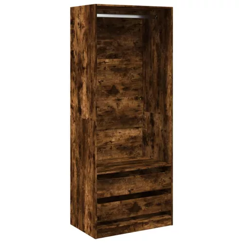 Füstös tölgy színű szerelt fa ruhásszekrény 80 x 50 x 200 cm