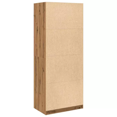 Kézműves tölgy színű szerelt fa ruhásszekrény 80 x 50 x 200 cm