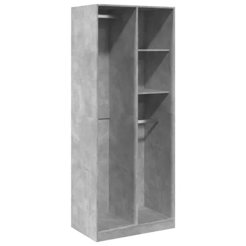 Betonszürke szerelt fa ruhásszekrény 80 x 50 x 200 cm