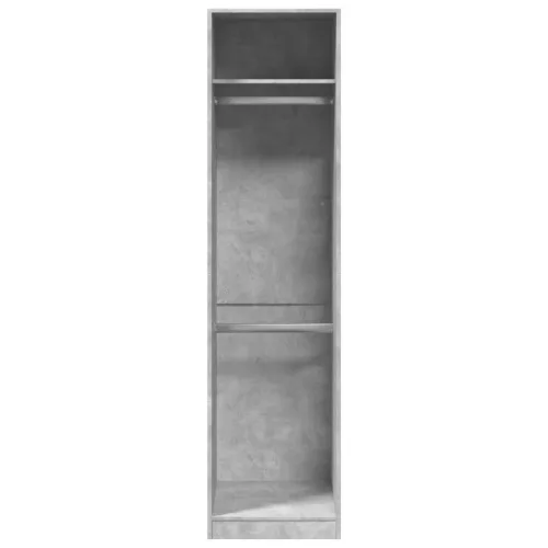 Betonszürke szerelt fa ruhásszekrény 50 x 50 x 200 cm