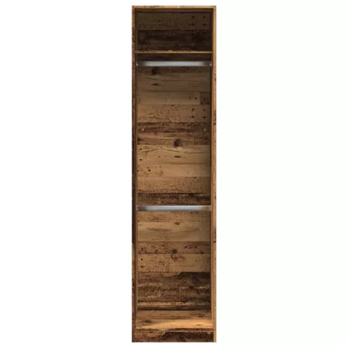 Antik fa színű szerelt fa ruhásszekrény 50 x 50 x 200 cm