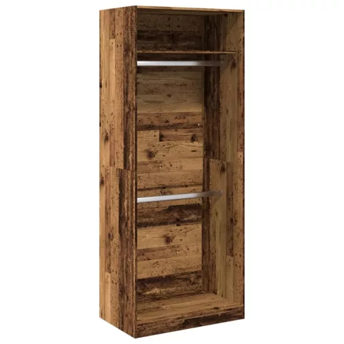 Antik fa színű szerelt fa ruhásszekrény 80 x 50 x 200 cm