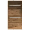 Kézműves tölgy színű szerelt fa ruhásszekrény 100 x 50 x 200 cm