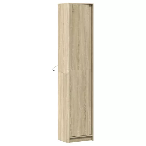Sonoma tölgy szerelt fa LED-es magasszekrény 41,5x32,5x200 cm
