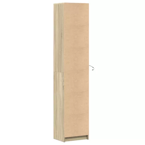 Sonoma tölgy szerelt fa LED-es magasszekrény 41,5x32,5x200 cm