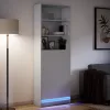 Fehér szerelt fa magasszekrény LED-ekkel 69 x 32,5 x 200 cm