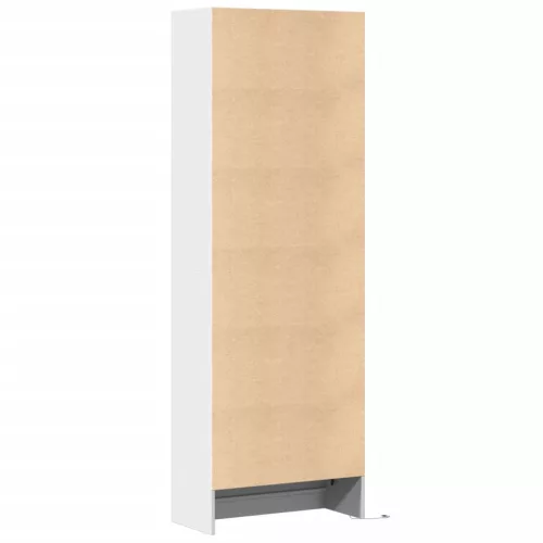 Fehér szerelt fa magasszekrény LED-ekkel 69 x 32,5 x 200 cm
