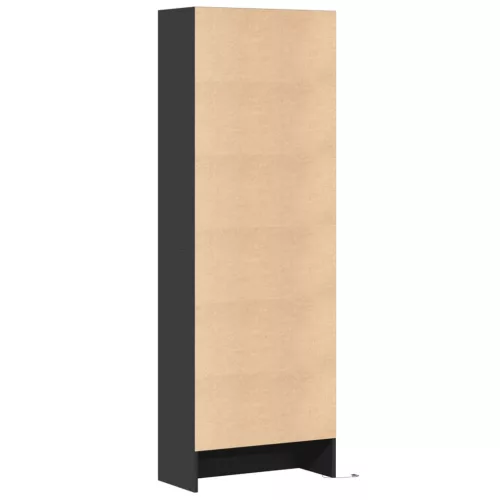 Fekete szerelt fa magasszekrény LED-ekkel 69x 32,5 x 200 cm