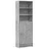 Betonszürke szerelt fa magasszekrény LED-ekkel 69x32,5x200 cm