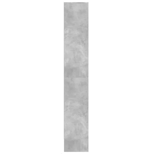 Betonszürke szerelt fa magasszekrény LED-ekkel 69x32,5x200 cm
