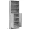Szürke sonoma szerelt fa magasszekrény LED-ekkel 69x32,5x200 cm