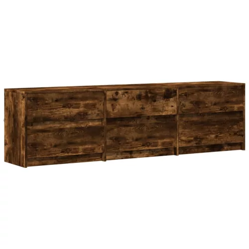 Füstös tölgy színű szerelt fa LED-es TV-szekrény 180x34x50 cm