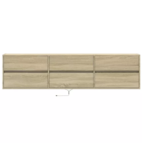 Sonoma tölgy színű falra TV-szekrény LED-del 180 x 31 x 45 cm