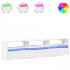 Fehér falra szerelhető TV-szekrény LED-del 180 x 31 x 45 cm