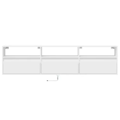 Fehér falra szerelhető TV-szekrény LED-del 180 x 31 x 45 cm