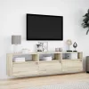 Sonoma tölgy színű falra TV-szekrény LED-del 180 x 31 x 45 cm