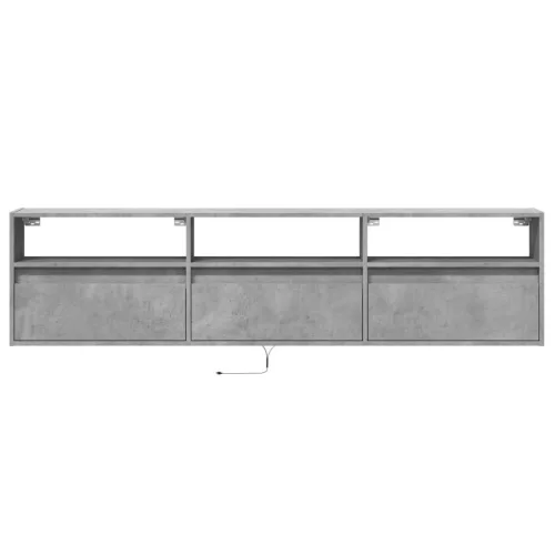 Fehér falra szerelhető TV-szekrény LED-del 180 x 31 x 45 cm