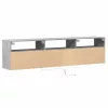 Fehér falra szerelhető TV-szekrény LED-del 180 x 31 x 45 cm
