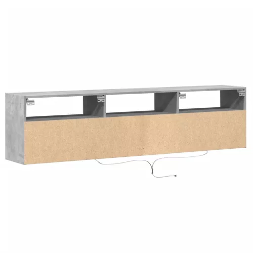 Fehér falra szerelhető TV-szekrény LED-del 180 x 31 x 45 cm