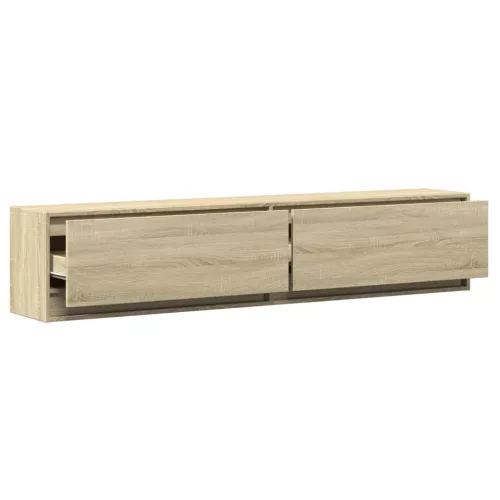 Sonoma tölgy színű falra TV-szekrény LED-del 180 x 31 x 38 cm
