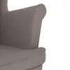 Tópszínű szövet fotel lábzsámollyal