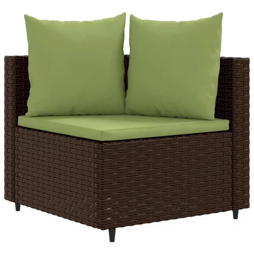 7 részes barna polyrattan kerti ülőgarnitúra párnákkal