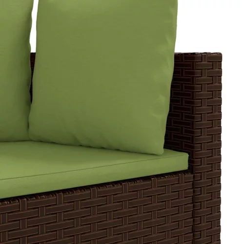 7 részes barna polyrattan kerti ülőgarnitúra párnákkal