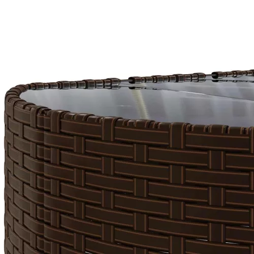 7 részes barna polyrattan kerti ülőgarnitúra párnákkal