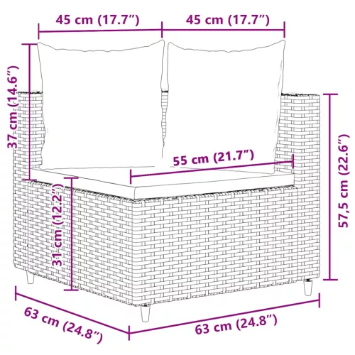 7 részes barna polyrattan kerti ülőgarnitúra párnákkal