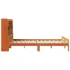 Barna tömör fenyőfa könyvespolcos ágy matrac nélkül 140 x 200cm
